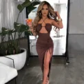 Sleeveless Sexy Female Midi Backless Dresses Slim Night Club Party Women's Dress Bodycon Vestidos Elegantes Para Mujer - Image 3