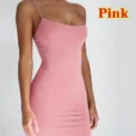 Summer Spaghetti Strap Mini Dress 2024 Women Sexy Bodycon Club Party Dresses Short Female Camisole Solid Black Sheath Sundress - Image 6