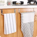 Kitchen Cabinet Door Towel Bar Stainless Steel Door Back Towel Hanging Holder Bathroom Punch-free Towels Hooks Home Organizer - Image 5