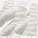 5 Pairs Women White Round Neck Socks Simple Versatile Comfortable Socks Lightweight Soft Casual And Breathable Mid Length Socks - Image 3