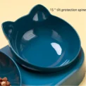 Three In One Cat Feeding Station, Durable Plastic Food And Water Bowls, Cute Cat Ear Design, Suitable For Two Cats To Eat - Image 4