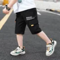 New Summer Teenage Boys Pants Casual Letter Short Trousers For Kids 4-14 Years Children Comfortable Pants - Image 4
