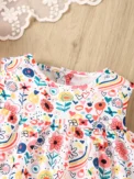 Baby Girl Spring and Summer Cute Casual Breathable Newborn Baby Skin Comfortable Cartoon Flower Print Sleeveless Dress - Image 3