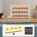 4 Tiers Fridge Egg Rack Large Capacity Egg Dispenser for Refrigerator,Auto Rolling Fridge Egg Organizer For Kitchen - Image 3