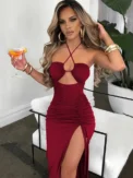 Sleeveless Sexy Female Midi Backless Dresses Slim Night Club Party Women's Dress Bodycon Vestidos Elegantes Para Mujer - Image 5