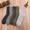 5 Pairs Winter Warm Men’s Socks Wool Male Women Socks Super Thicker Solid Socks Wool Socks Against Cold Snow Terry Socks - Image 6