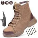 Steel Toe Anti-puncture Protection Safety Shoes Slip Resistant Indestructible Safety Shoes High Top Anti Shock Shoes for Men