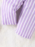 Summer Baby Girl New Foreign Style Sweet And Cute Belt Belt Purple Stripes Comfortable Breathable Holiday Seaside Style - Image 6