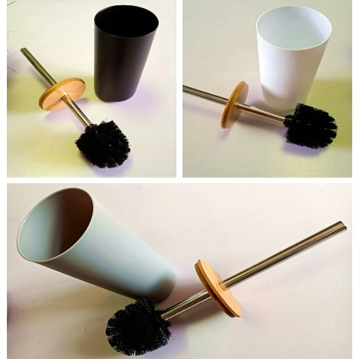 Black Toilet Brush for Bath Fashion Clean Tool Flexible Soft Bristles Cleaning Brush Modern Bathroom Accessories - Image 3