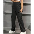 Loose Casual Pants for Women with Flip Cover Pockets Workwear Long Trousers Cross-Border Fashion 2024 Popular Style - - Image 5