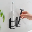 Wall Mounted Electric Toothbrush Holder Seamless Toothbrush Holder Non Perforated Storage Rack Toothpaste and Toothbrush Holder - Image 4