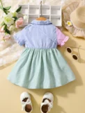 Girls Dress With Lapel Flared Sleeves Button Closure Waist Puffy Skirt Butterfly Bag Loose Travel New Style - Image 5