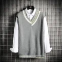 Style Spring Autumn Men's Sweatvest Loose Fit Casual reppy V-Neck Vest Nylon Material CASUAL Scene - Image 3