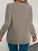 Plus Size Elegant Casual Woman T-Shirt Fashion Loose T-Shirt Woman Temperament Long sleeve T-Shirt Holiday Weekend - Image 3