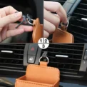 Car Phone Holder Mount Air Vent Hanging Storage Box Car Mobile Phone Bag PU Leather Glasses Organizer Support in Car Accessories - Image 2