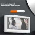 Bathroom Waterproof Phone Holder Home Wall Phone Case Stand Box Self-adhesive Touch Screen Phone Bracket Shower Sealing Storage