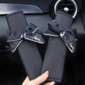 1Pcs Cute Women Bowknot Soft Plush Car Seat Belt Cover Velvet Auto Seat Belt Shoulder Strap Harness Cushion Protector Pads - Image 2