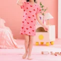 Summer Children's Sweet And Lovely Princess Wind Dress Fun Printed Round Neck And Knee Skirt Girl Home Skirt Joker Student Skirt - Image 2