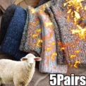5 Pairs Winter Warm Men’s Socks Wool Male Women Socks Super Thicker Solid Socks Wool Socks Against Cold Snow Terry Socks - Image 3