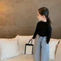 Spring And Autumn Fashion Girls Clothing Solid Color Children'S Top Long Sleeve Base Shirt Children Baby Soft Girl Inside Match - Image 3