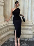 Summer Maxi Dress Women Sexy Split Fashion Sleeveless Backless Slim Dress Female Casual Streetwear Club Elegant Party Dresses - Image 5
