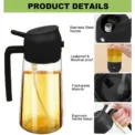 1-2PCS 2in1 Olive Oil Dispenser Bottle 500ml Plastic Oil Sprayer Cooking Oil Spray Tank BBQ Baking Picnic Kitchen Tools for Home - Image 3