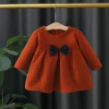 For Girls In Autumn Cute Bow Tie, Long Sleeved Temperament A-Line Princess Dress - Image 3