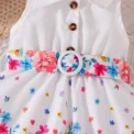 Dress For Kids 3-36 Months Korean Style Sleeveless Cute Button Summer Floral Princess Formal Dresses Ootd For Newborn Baby Girl - Image 5