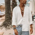 Men's Shirt Long Sleeve Regular Fit Men Casual Oversized Loose Single Breasted Shirt Leisure Spring Summer Male Blouse Shirt - Image 6