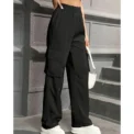 Loose Casual Pants for Women with Flip Cover Pockets Workwear Long Trousers Cross-Border Fashion 2024 Popular Style - - Image 4