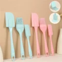 3Pcs Non-Stick Silicone Cream Scraper Bread Cake Butter Spatula Mixer Oil Brush With PP Handle Cake Spatula Kitchen Baking Tool - Image 2