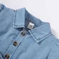 Summer Toddler Baby Girl Fashion Dress Bubble Sleeve Lapel Jeans Casual Dresses Birthday Party Costumes for Kid Girls 1-3 Years - Image 3