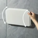 1pc Foldable Wall-mounted Shelf, For Bathroom, Toilet, Kitchen, Bedside, No Drilling Phone Storage, Wifi Router Storage - Image 2
