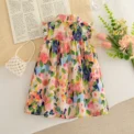 Summer Baby Girl Dress Sweet Flower Printed Sleeveless Girl Dress Korean Style Children Clothing - Image 2