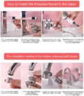New Handheld Faucet Diverter Valve Shower Head For Home Bathroom Kitchen Faucet Adapter Set Adjustable Diverter Valve Faucet - Image 6