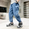 Big boy jeans, children's clothing, casual fashion, cool children's pants, boys' pants, boys' Baggy summer clothing, teenagers - Image 3