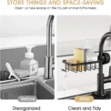 Bathroom Faucet Storage Rack Shower Shampoo Soap Holder Adjustable Kitchen Sink Rag Sponge Drain Rack Bathroom Accessories - Image 3