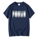 Summer Men's 100% Cotton High Quality Casual Sports Loose Oversized Funny Focus Print Round Neck Short Sleeved T-shirt Tops - Image 2