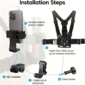 Chest Phone Holder Adjustable Phone Clip Stand With Chest Strap Fixation Bracket For Cycling Sports Climbing Camera Mobile Phone - Image 6