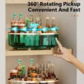 Rotating Tray Spice Rack Pantry Cabinet Turntable Base Storage Bin Kitchen Organizer For Seasoning Cosmetic Storage Box Gift - Image 2