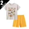 3/2 Piece Children's Popular Science Car Printing Suit Boy Casual Short Sleeve Comfortable Shorts Girl Air Conditioning Pants - Image 4