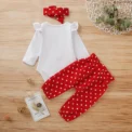 3PCS Newborn Baby Girl Clothes Set Love Heart Long Sleeve Romper+Pant+Headband Fashion Outfits for Toddler Girl 0-18 Months - Image 2