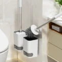Toilet Cleaning Brush Without Dead Ends Plastic Wall Mounted Toilet Brush Bathroom Accessories Punch Free Cleaning Tool - Image 2