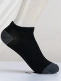 10 Men Ankle Socks Classic Fashionable Black White And Gray Color Matching Comfortable Breathable Sweat Absorbing Socks - - Image 2