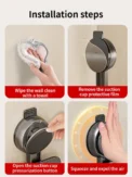 No Drill Bathroom Suction Cup Storage Shelf Storage Shelf Bathroom Perforation-Free Wall Hanging Vanity Toilet Triangle Basket R - Image 5