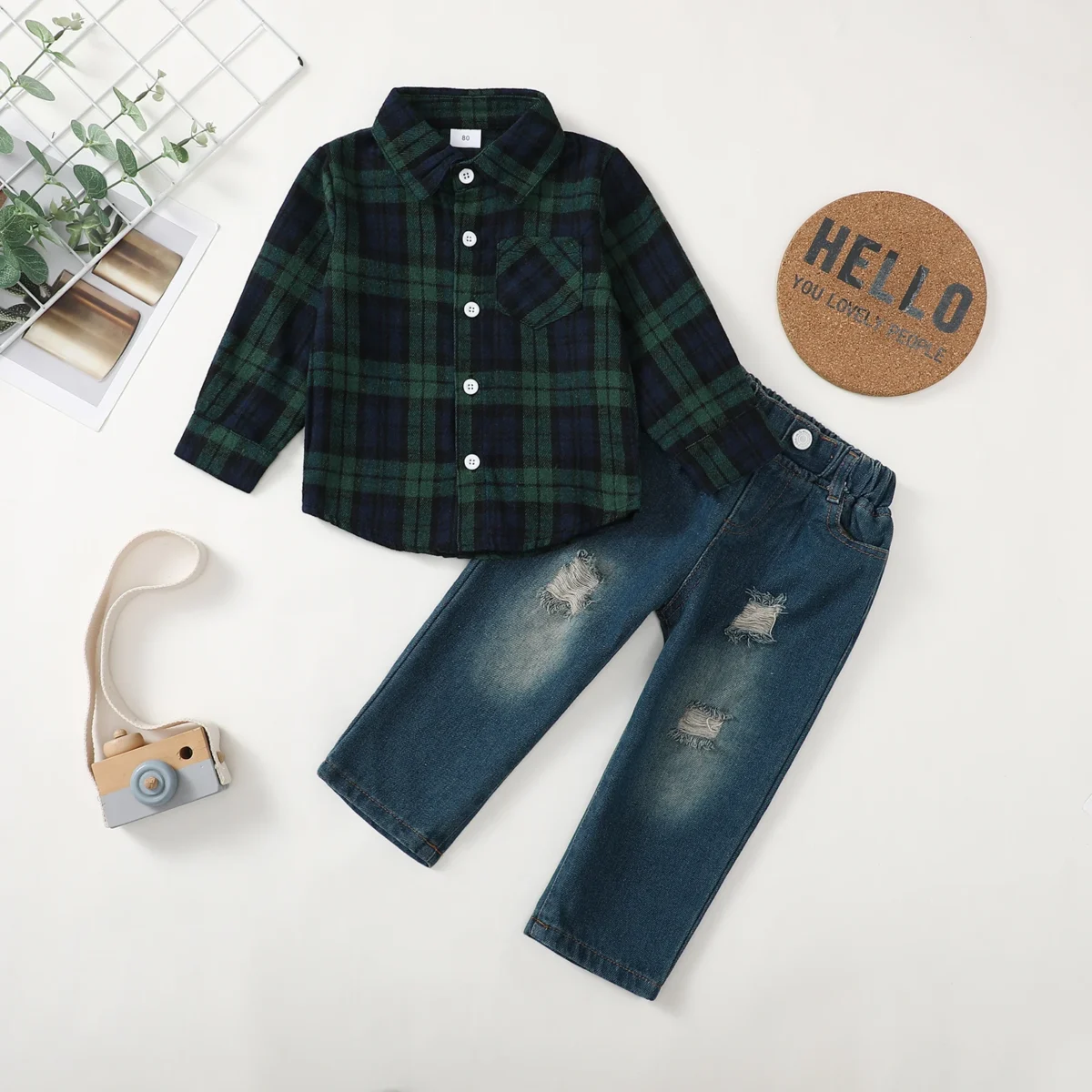 Winter Baby Boy Clothes Infant Toddler Boy Outfits 12 18 24 Months 2T 3T Denim Jeans Boys Fall Winter Clothing Pants Set - Image 5