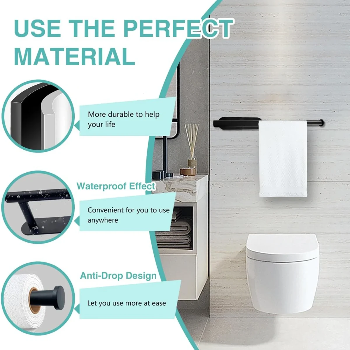 Kitchen Paper Towel Holder Adhesive Tissue Hanger Toilet Roll Paper Dispenser Cabinet Storage Napkin Rack Bathroom Accessories - Image 5