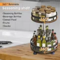 360°Rotation Spice Rack Organizer Jar Non-Skid Carbon Steel Storage Tray For Seasonings And Spices Cans For Kitchen Accessories - Image 2