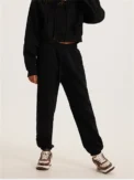 Casual Drawstring Sport Pants Women Winter Fleeced Lined Pocket Fashion Solid Jogger Streetwear Female Long Trousers Sweatpants - - Image 3