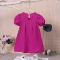 New Popular Baby Girl Dress Solid Color Cute Bubble Sleeve Dress Daily Comfortable Girl Wear Fashion Cute Style - Image 2